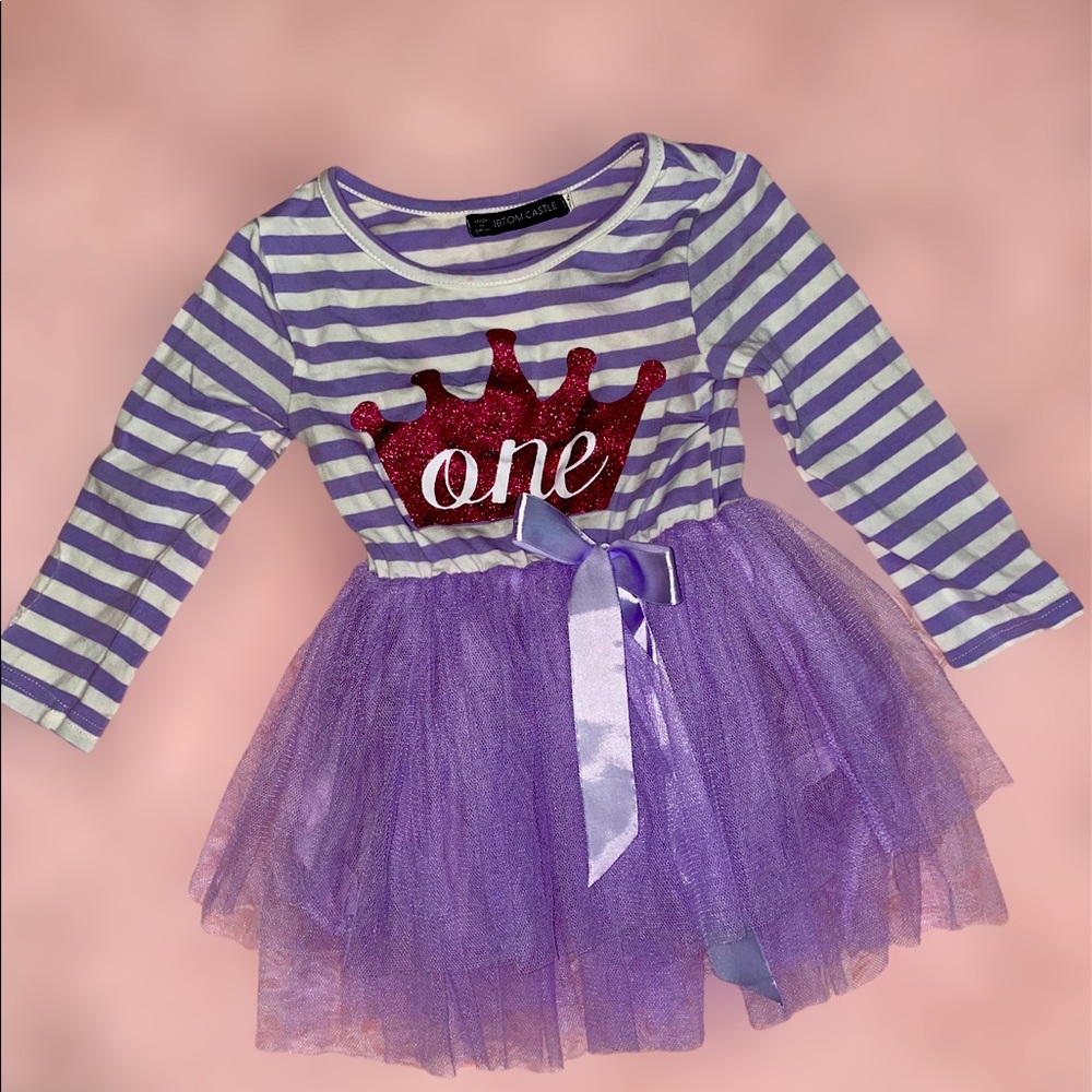 Baby 1st birthday tutu dress with crown